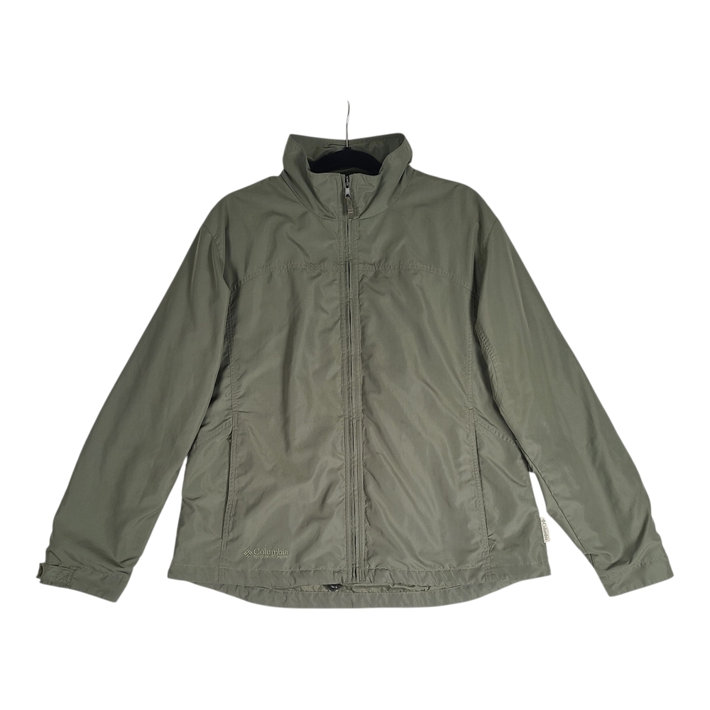 Columbia Lightwieght Lined Full Zip Jacket Womens XL Green Breathable Spring